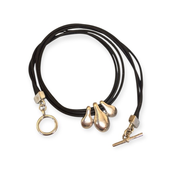 new Ralph Lauren 𒀭 Multi Strand Choker with 3 Briolette Pendants 𒀭Black Gold - Picture 14 of 16